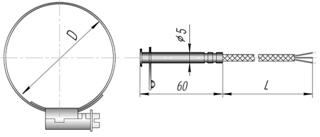 Термопреобразователь сопротивления для труб ТСМ (ТСП) - К9