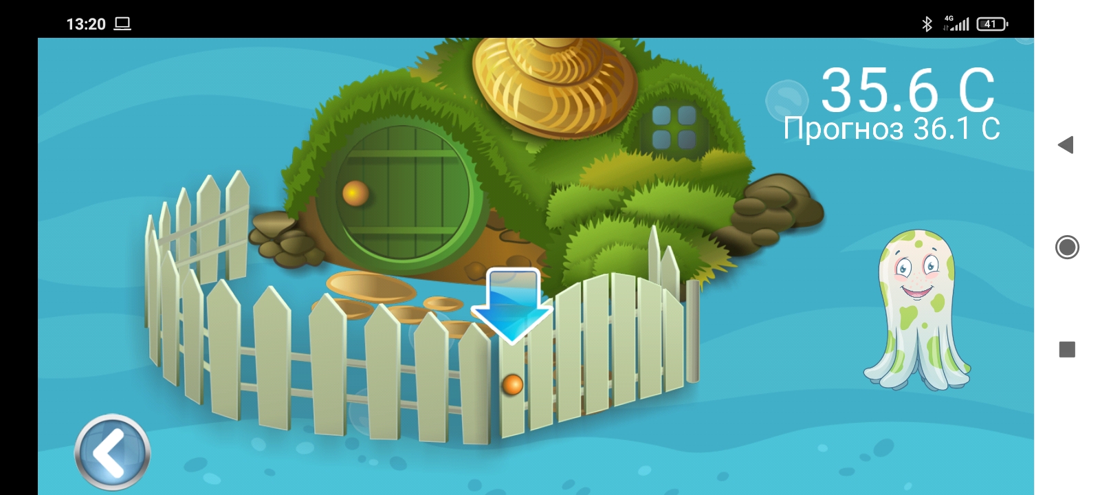 Процесс измерения: температура, таймер, индикаторы.