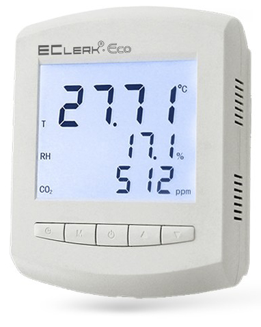 Измеритель температуры, влажности и концентрации CO2 EClerk-Eco-RHTC